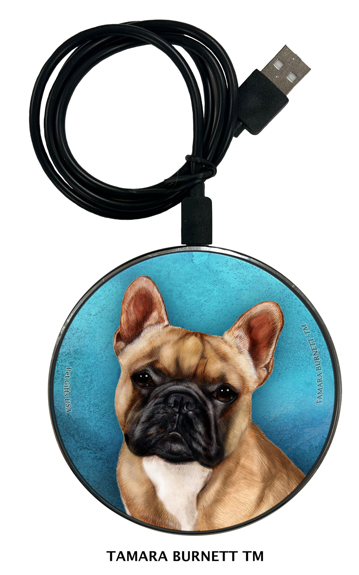 French Bulldog Fawn and White Zoomies Wireless Charger