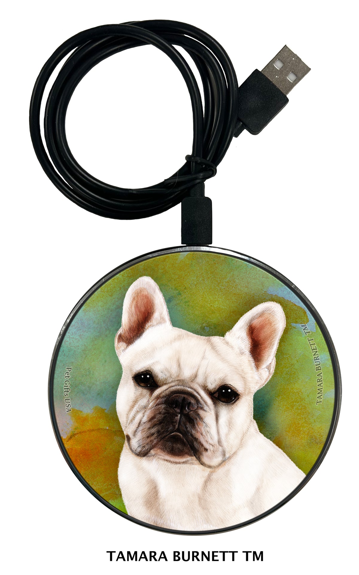 French Bulldog White Zoomies Wireless Charger