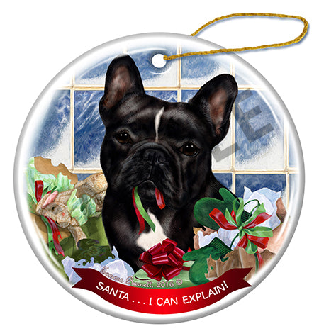 French Bulldog Black and White Ornament