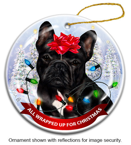 French Bulldog Black and White Ornament
