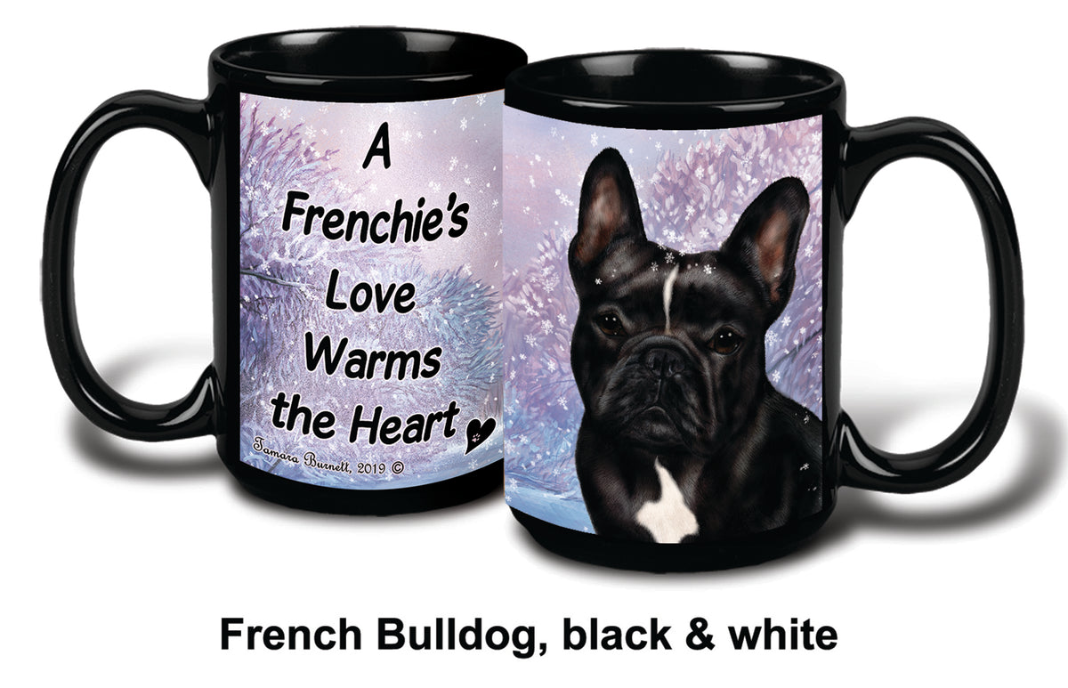 French Bulldog Black/White Winter Mug 15 oz