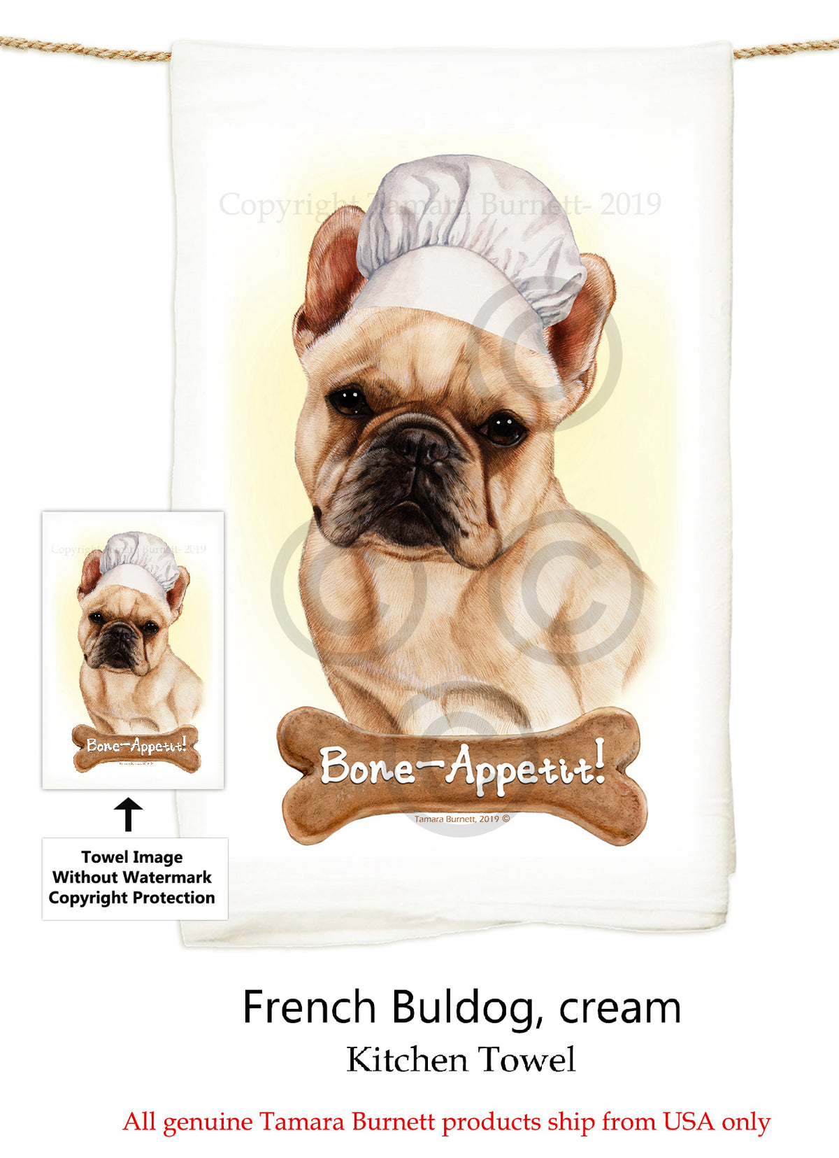 French Bulldog Flour Sack Towel