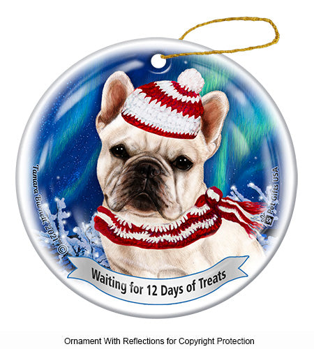 French Bulldog White Ornament