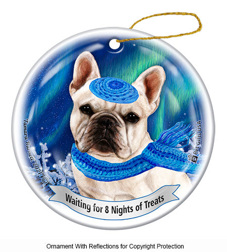 French Bulldog White Ornament