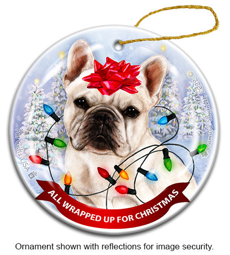 French Bulldog White Ornament