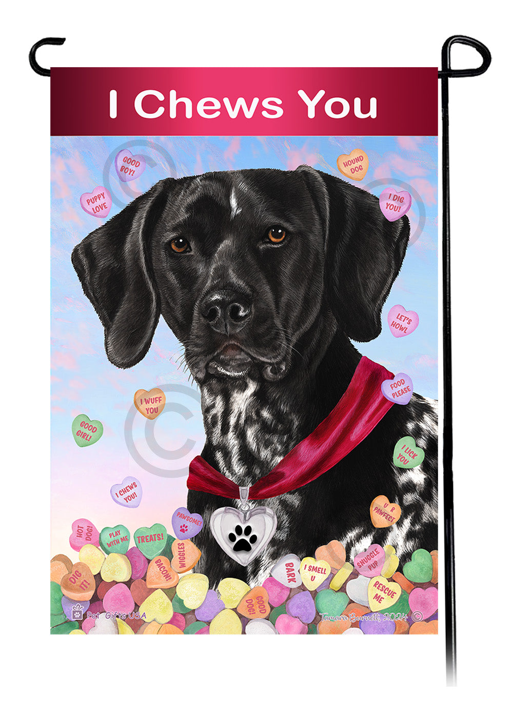 German Shorthaired Pointer Valentine Sweetheart - Garden Flag