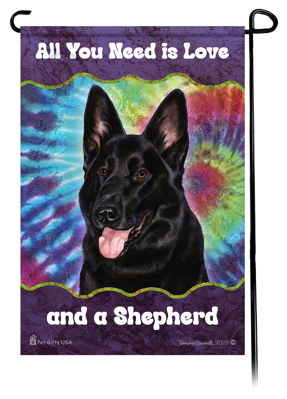 German Shepherd All You Need Is Love Garden Flag