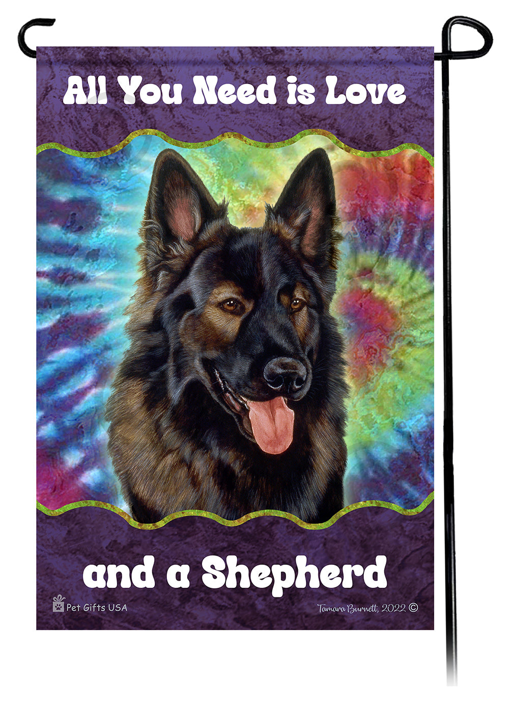 German Shepherd All You Need Is Love Garden Flag