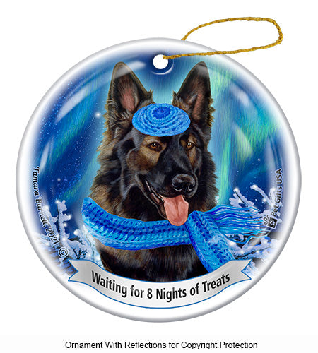 German Shepherd Dark Brown Sable Plush Ornament