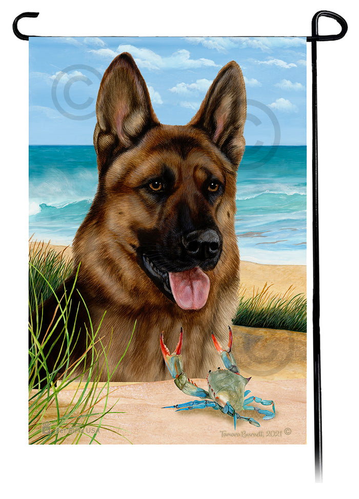 German Shepherd Summer Flowers Garden Flag