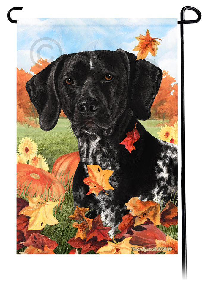 German Shorthaired Pointer Falling Leaves Garden Flags