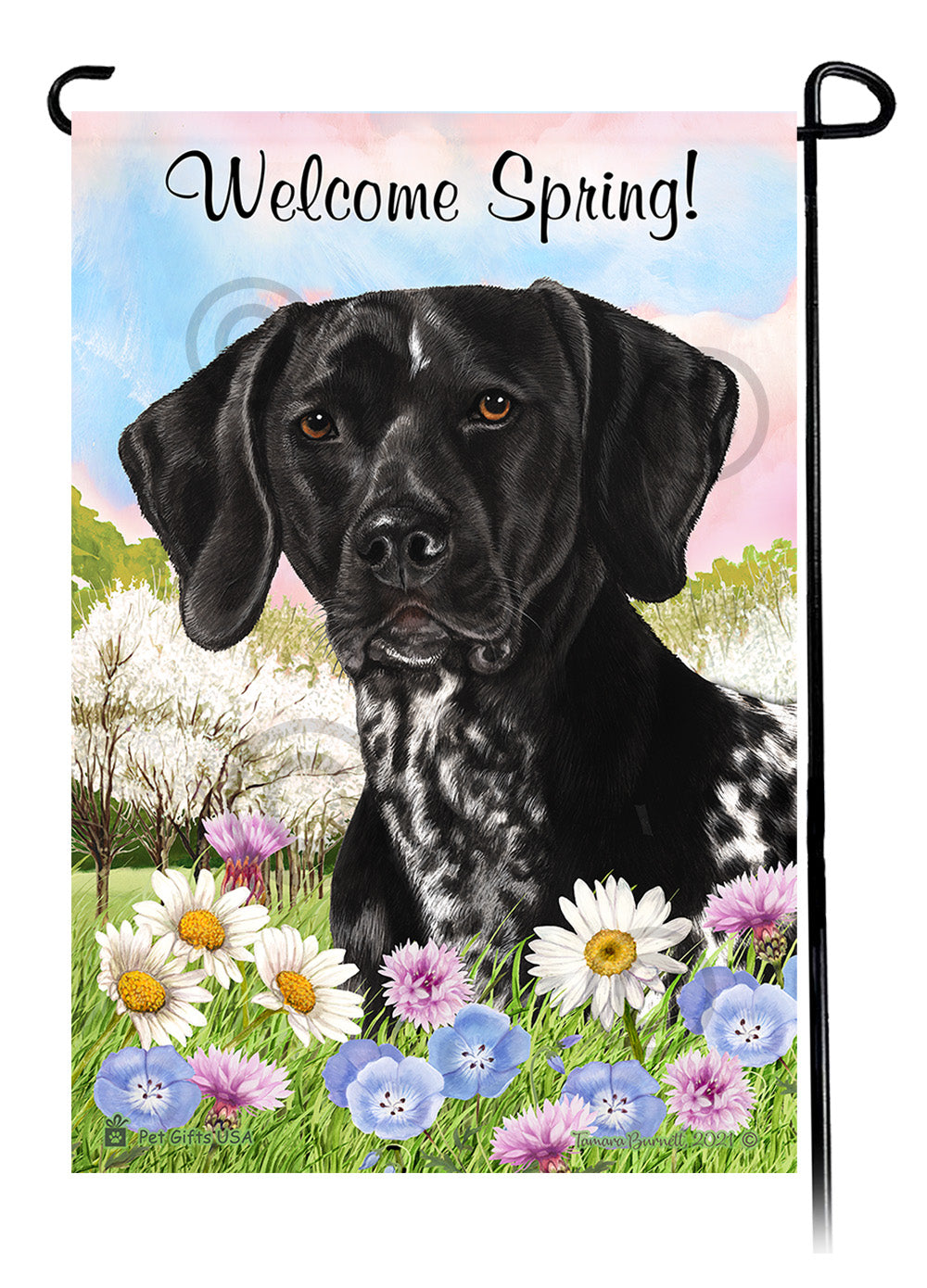 German Shorthaired Pointer Welcome Spring - Garden Flag