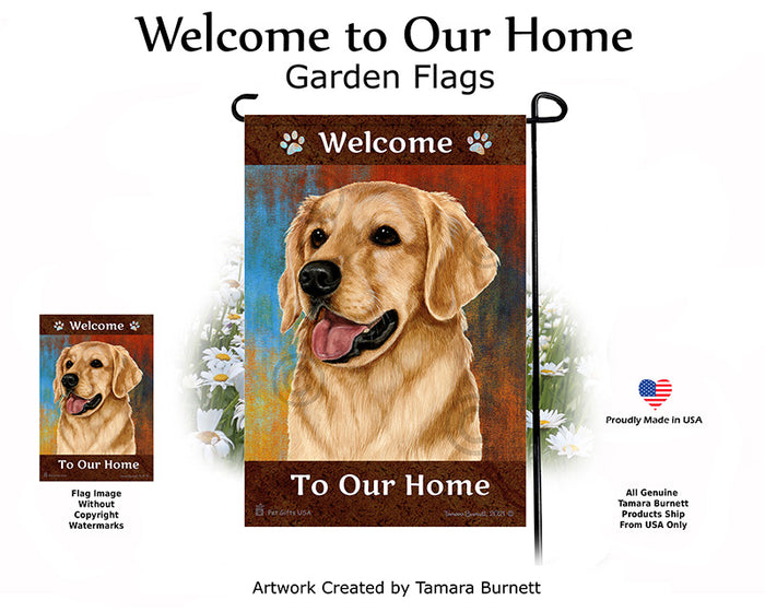 Golden Retriever Welcome To Our Home Garden Flags