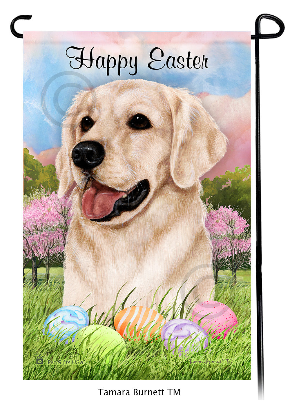 Golden Retriever Happy Easter - Garden Flag
