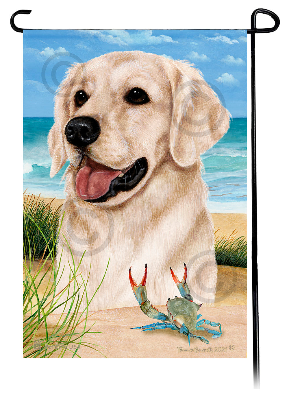 Golden Retriever Summer Flowers Garden Flag