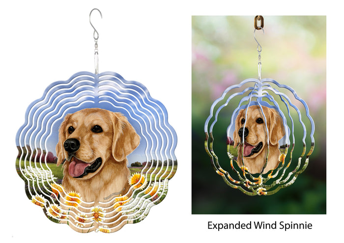 Golden Retriever Gold Wind Spinner