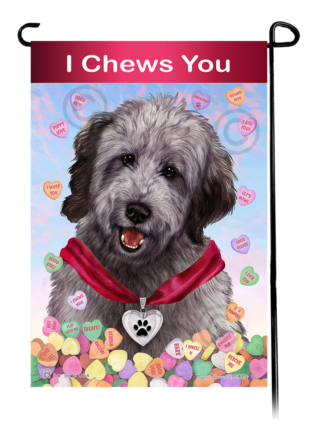 Goldendoodle Valentine Sweetheart - Garden Flag