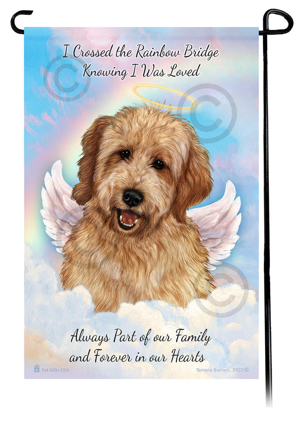 Goldendoodle Memorial Garden Flags