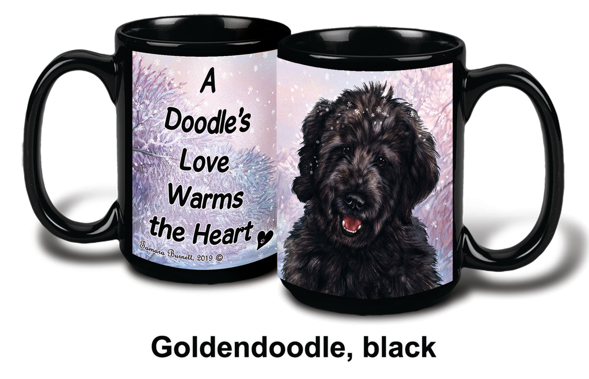 Goldendoodle Black Winter Mug 15 oz
