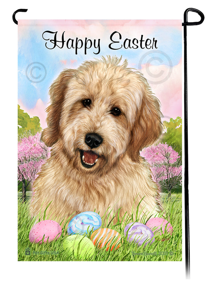 Goldendoodle Happy Easter Garden Flags