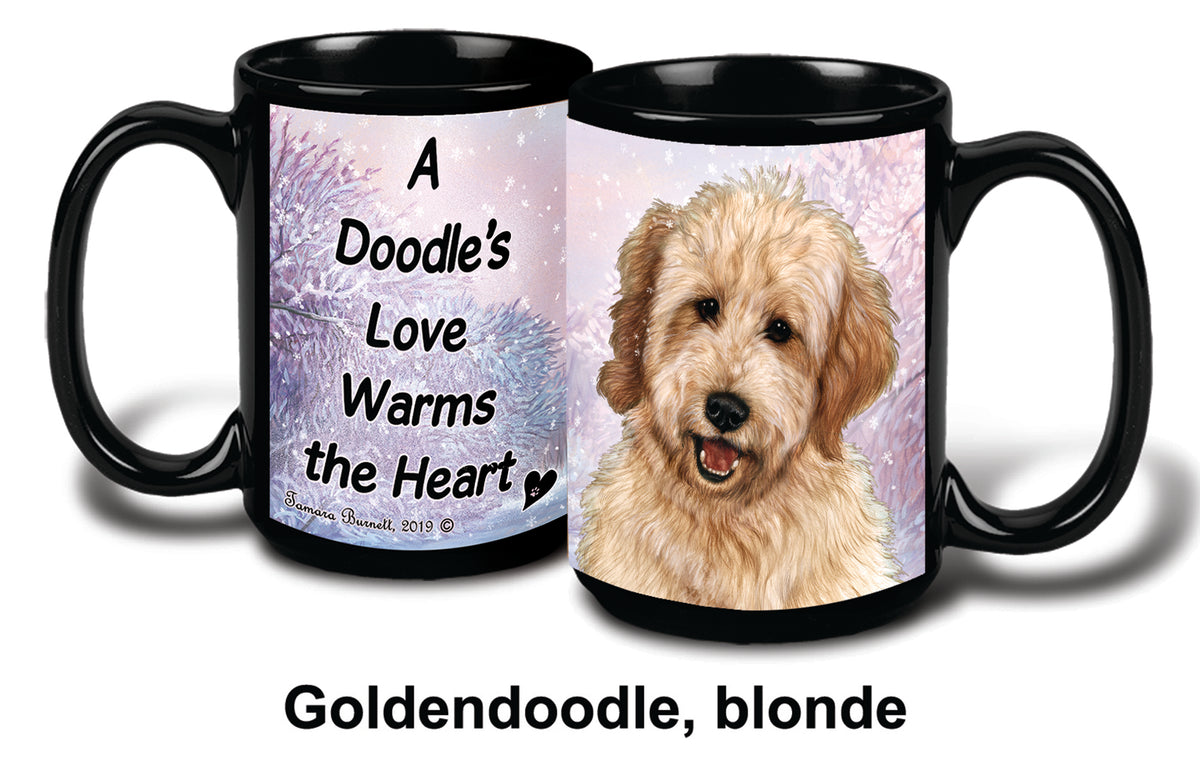 Goldendoodle Blonde Winter Mug 15 oz