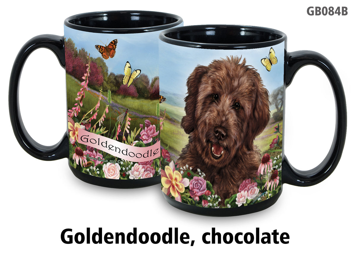 Goldendoodle Chocolate - Garden Party Fun Mug 15 oz