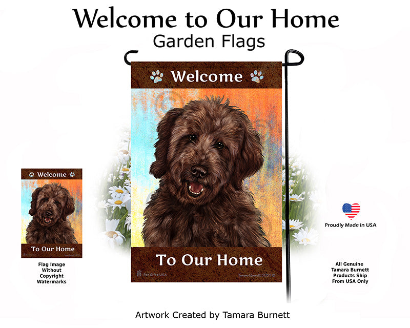 Goldendoodle Welcome To Our Home - Garden Flag