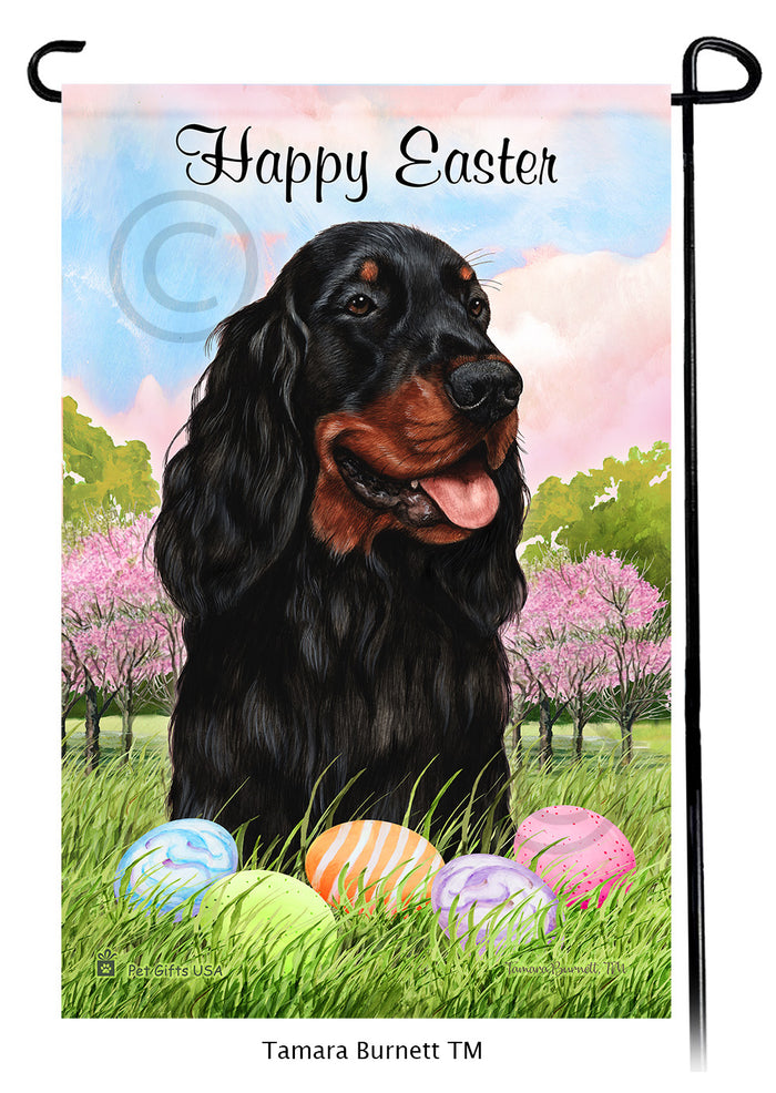 Gordon Setter Happy Easter Garden Flags