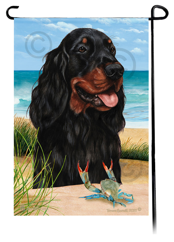 Gordon Setter Summer Flowers Garden Flag