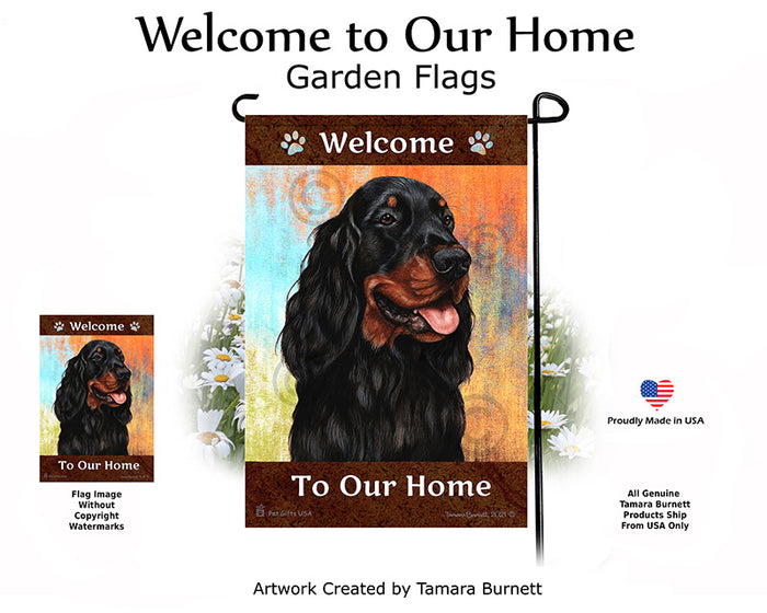 Gordon Setter Welcome To Our Home Garden Flags