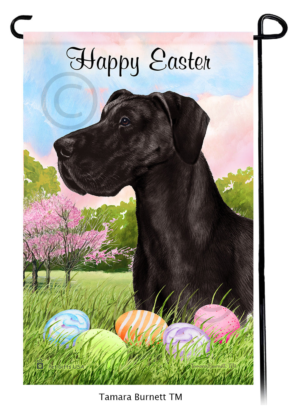 Great Dane Happy Easter - Garden Flag
