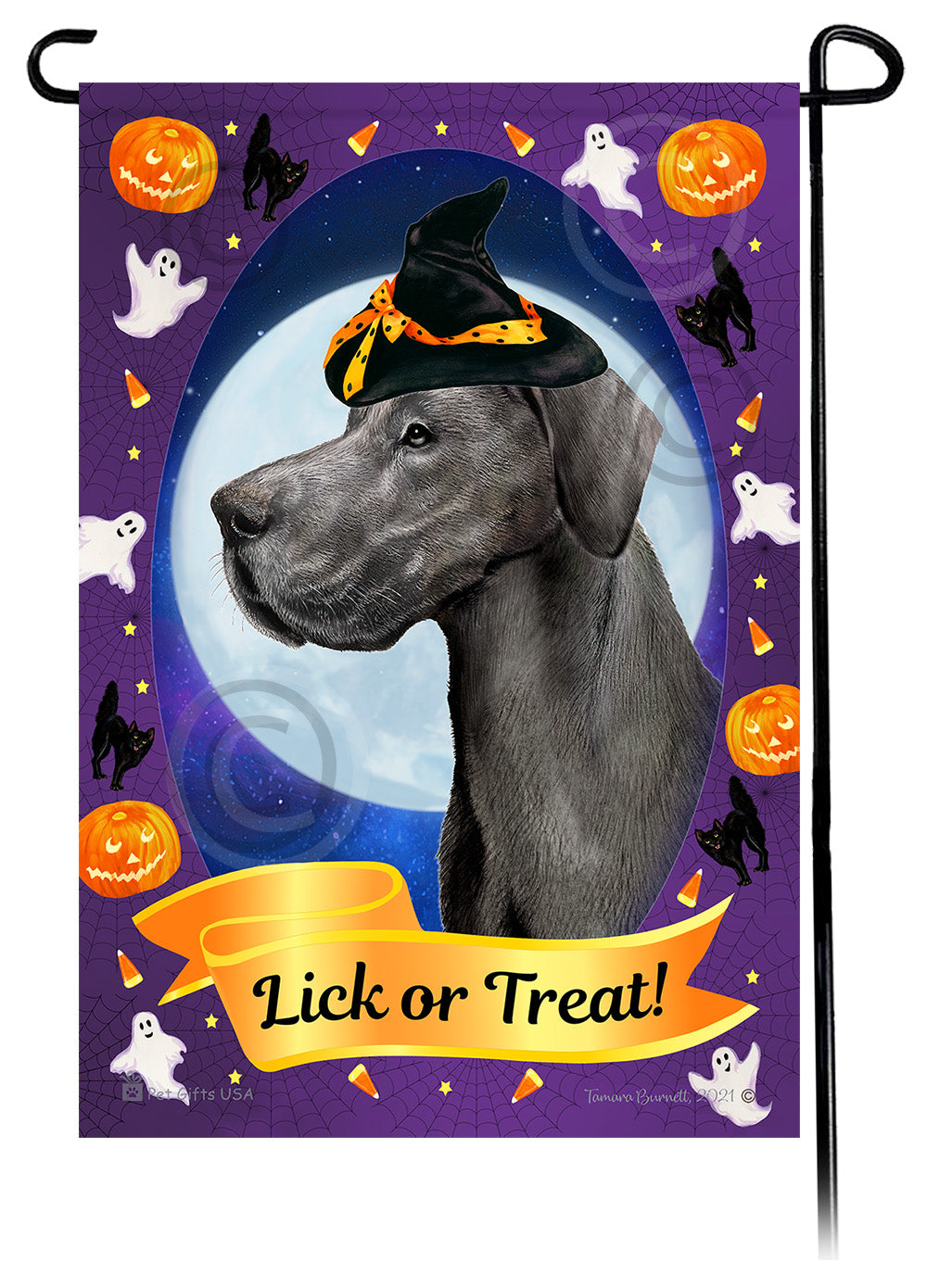 Great Dane Halloween Howls - Garden Flag