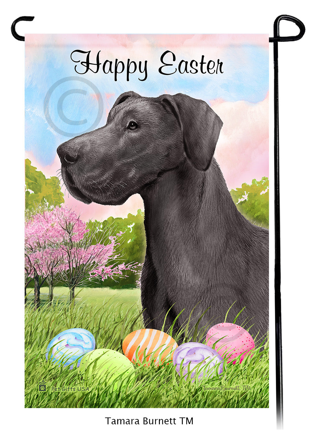 Great Dane Happy Easter - Garden Flag