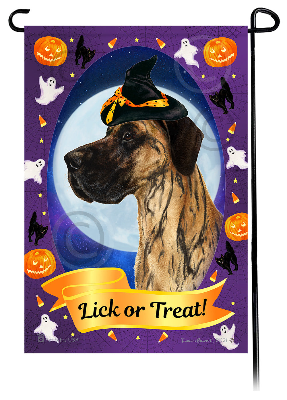 Great Dane Halloween Howls - Garden Flag