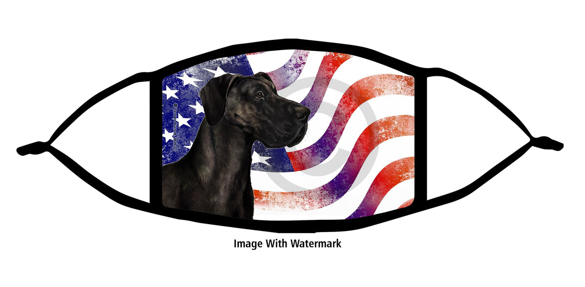 Great Dane (Black, Uncropped) Face Mask