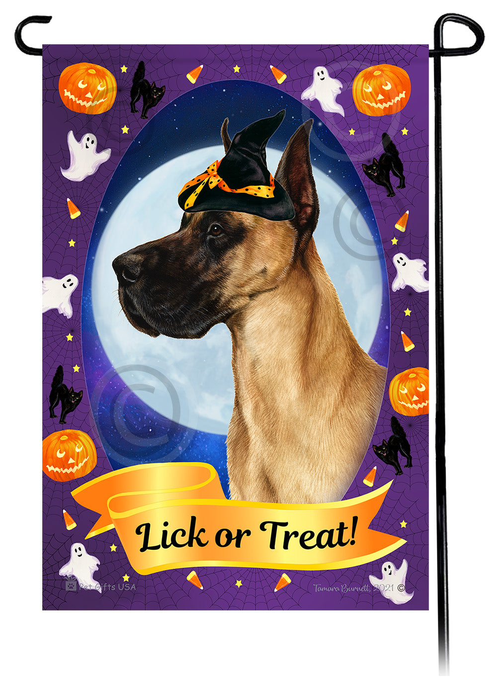 Great Dane Halloween Howls - Garden Flag