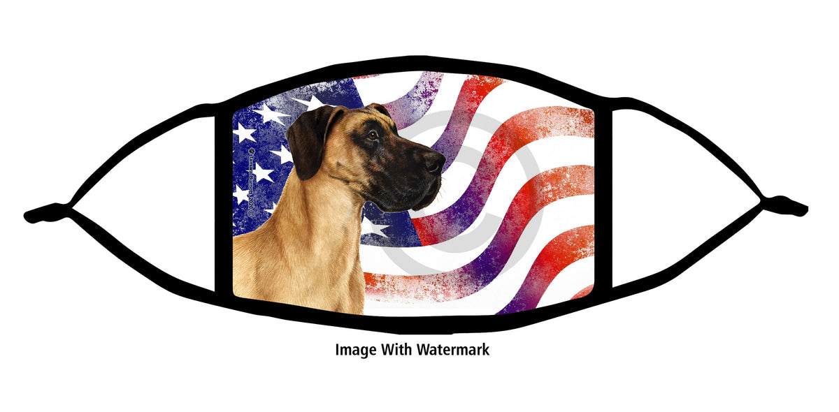 Great Dane (Fawn, Uncropped) Face Mask