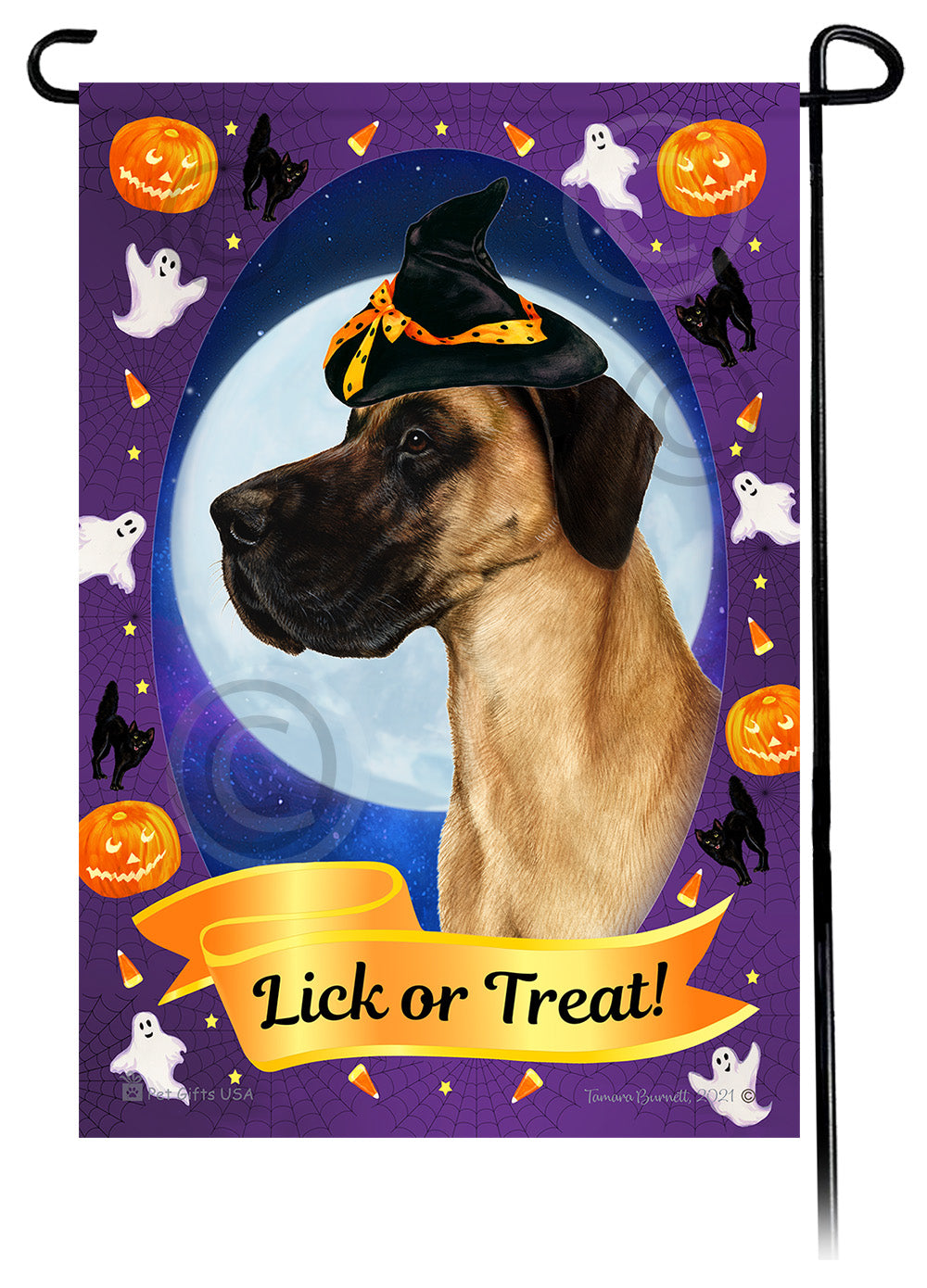 Great Dane Halloween Howls - Garden Flag