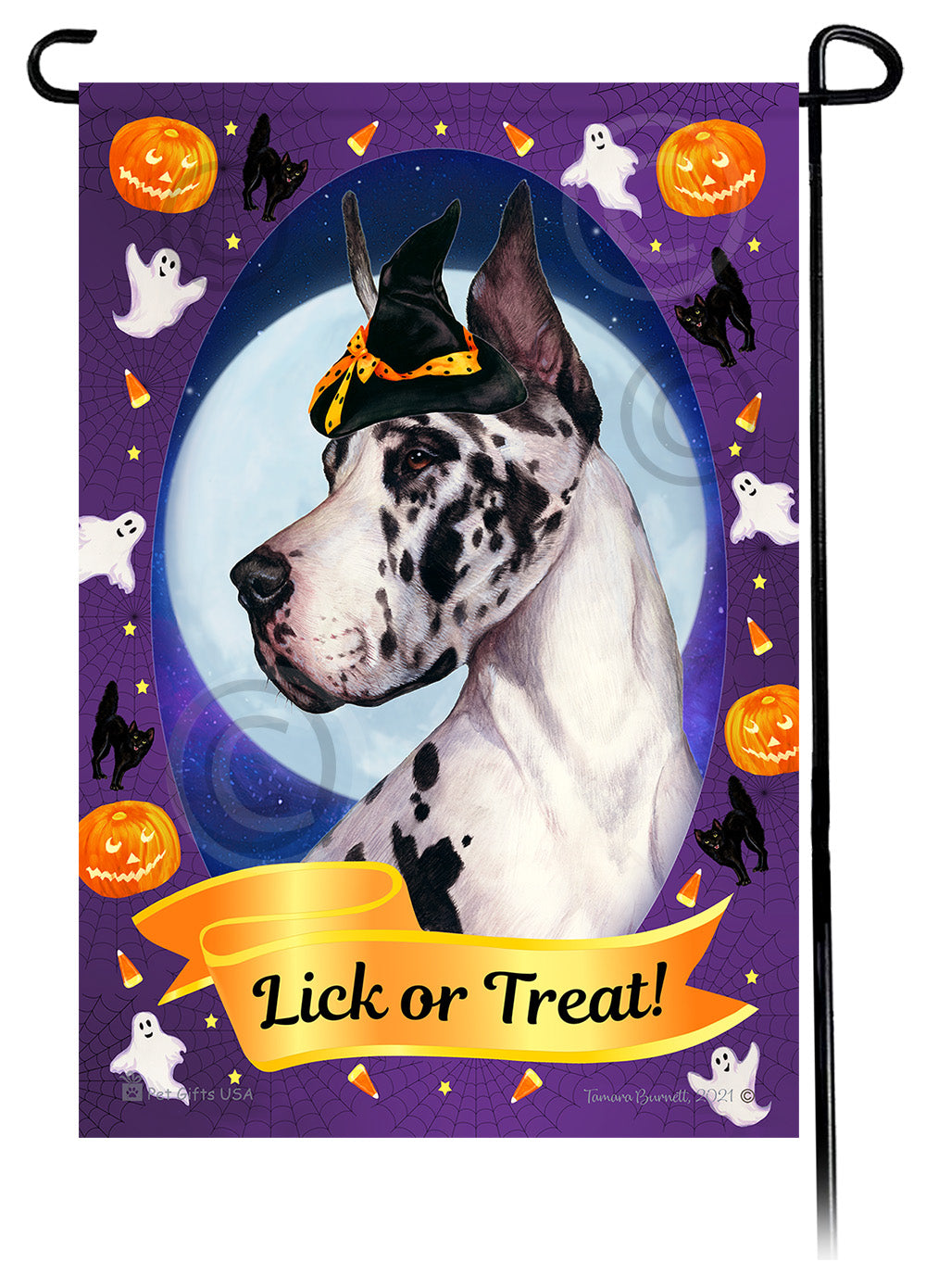 Great Dane Halloween Howls - Garden Flag