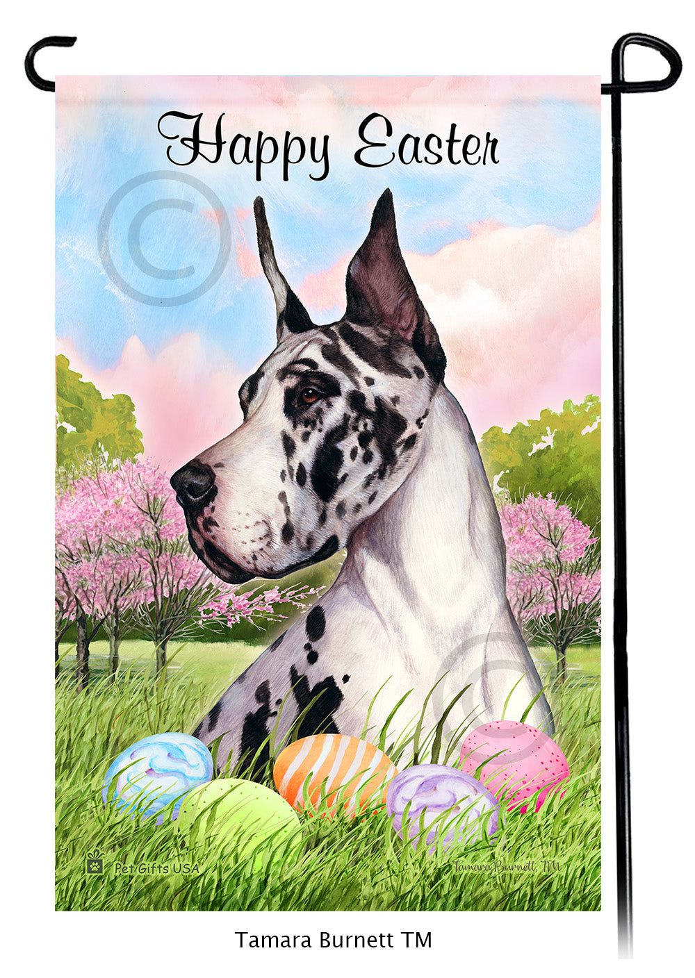 Great Dane Happy Easter - Garden Flag