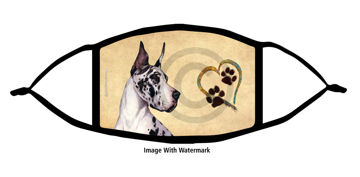 Great Dane (Harlequin, Cropped) Face Mask