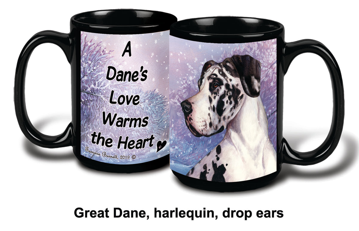 Great Dane Uncrop Harlequin Winter Mug 15 oz