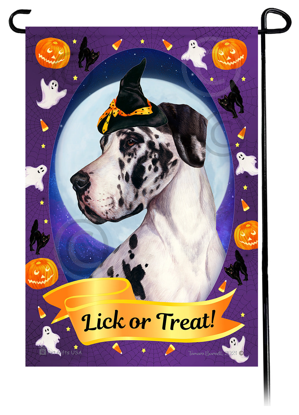 Great Dane Halloween Howls - Garden Flag