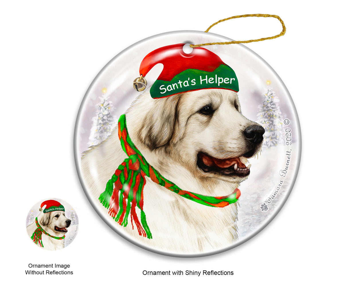 Great Pyrenees - Santa's Helper Ornament