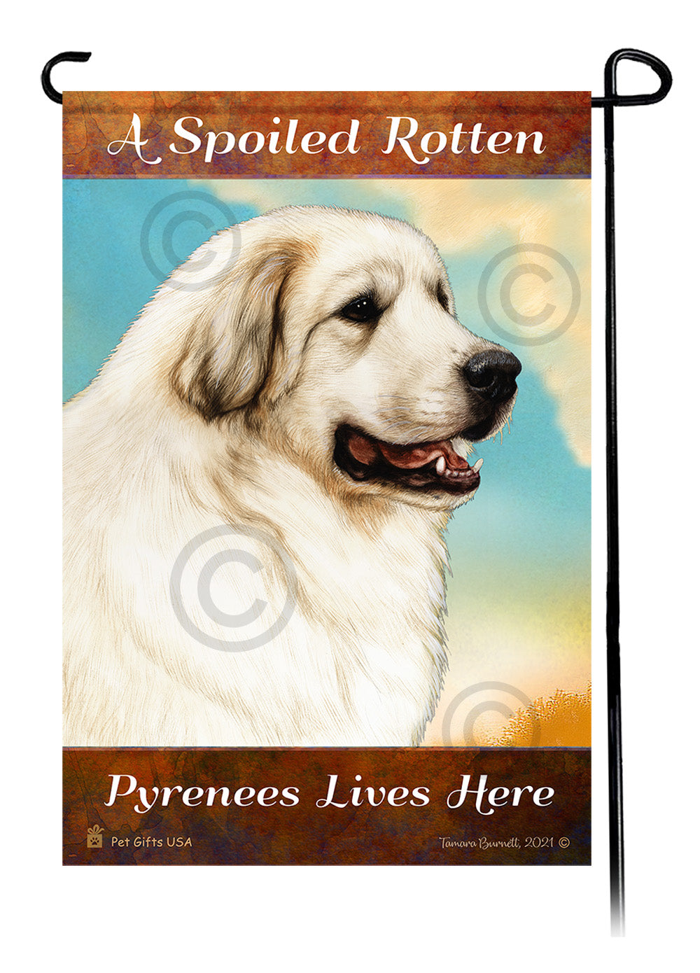 Great Pyrenees Spoiled Rotten Garden Flags