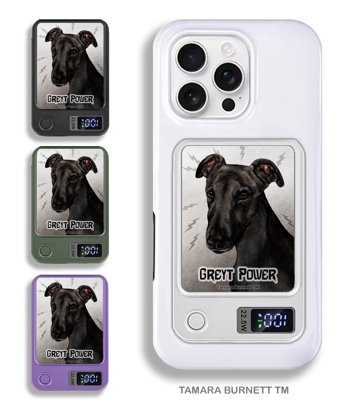 Greyhound Black Phone Bank Wireless Charger