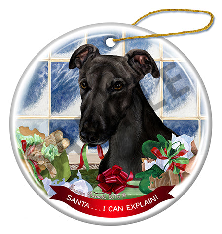 Greyhound - Santa I Can Explain Ornament