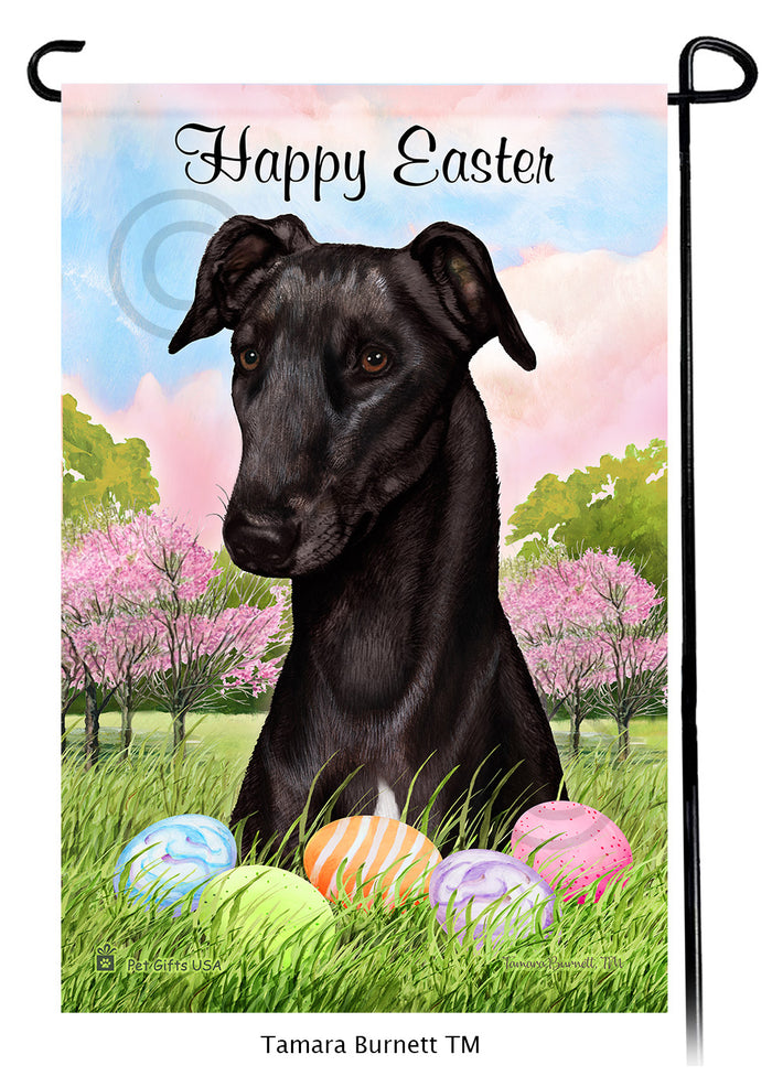 Greyhound Happy Easter Garden Flags