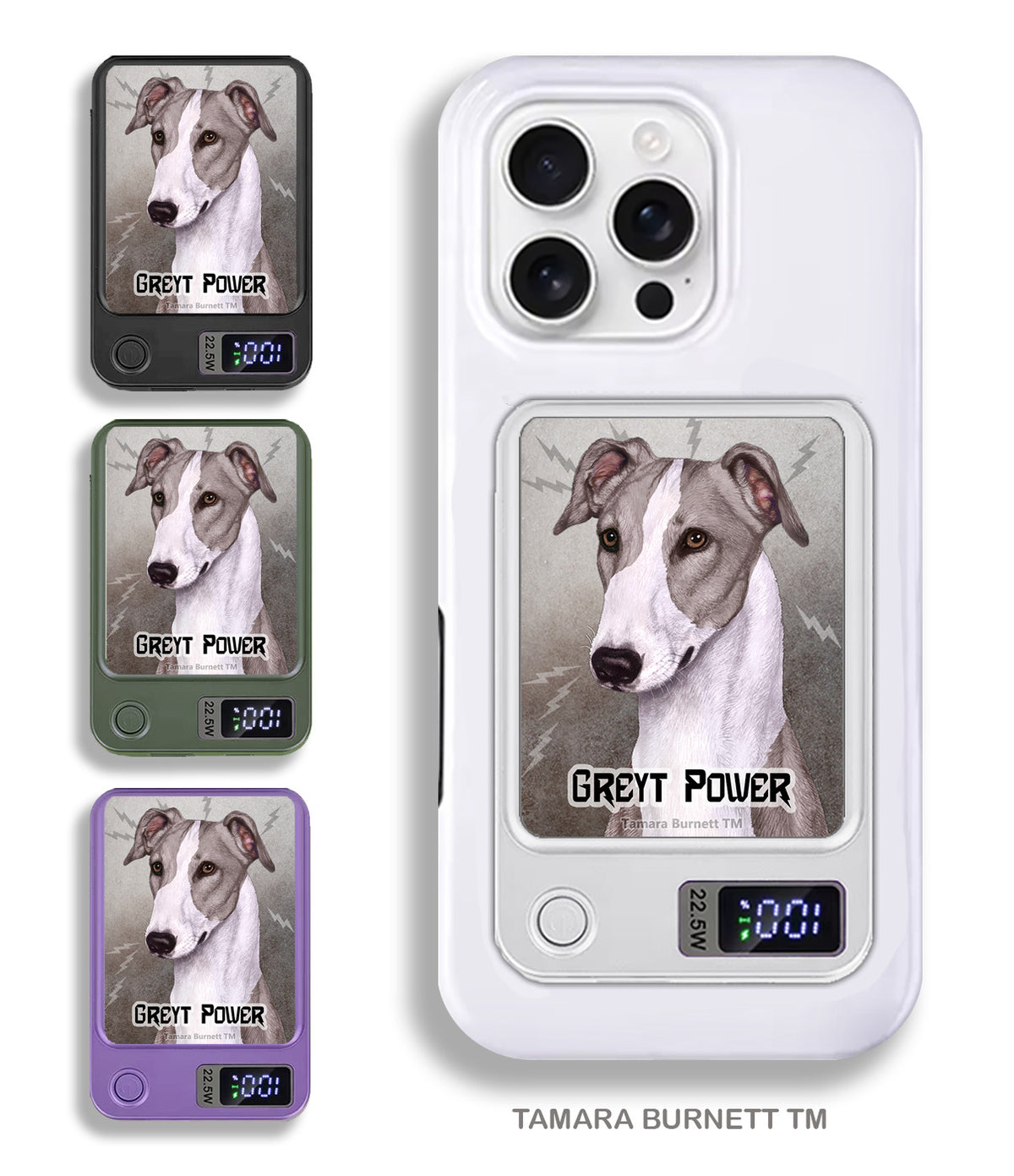 Greyhound Blue and White Phone Bank Wireless Charger