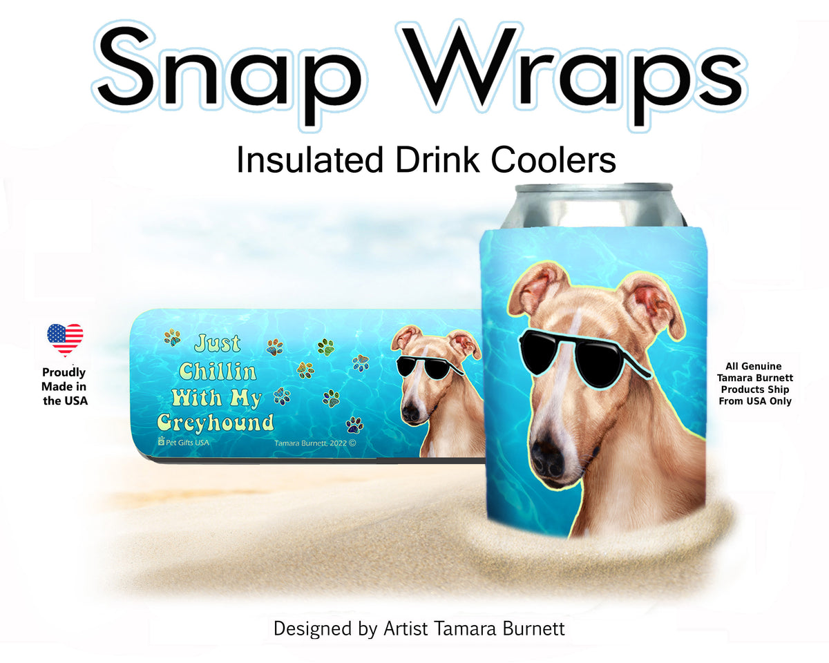 Greyhound Cream and White Snap Wrap Cozy